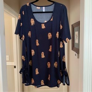 Navy w/Golden Retrievers LuLaRoe Perfect Tee